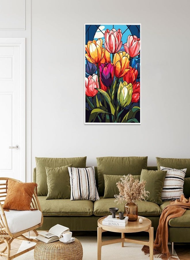 TREXEE Flower DIY Paint by Numbers Kit for Adults & Kids - Oil Paint by Numbers for Adults Beginner, Tulip Flowers Acrylic Paint by Numbers for Gift Home Wall Decor PNB (16x20 inch) - Image 2