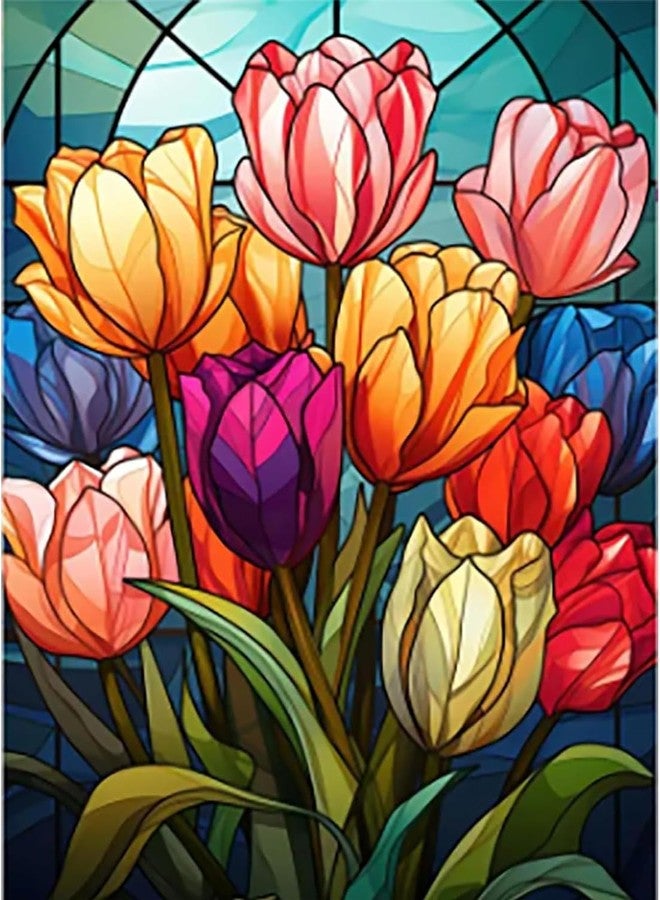 TREXEE Flower DIY Paint by Numbers Kit for Adults & Kids - Oil Paint by Numbers for Adults Beginner, Tulip Flowers Acrylic Paint by Numbers for Gift Home Wall Decor PNB (16x20 inch) - Image 1