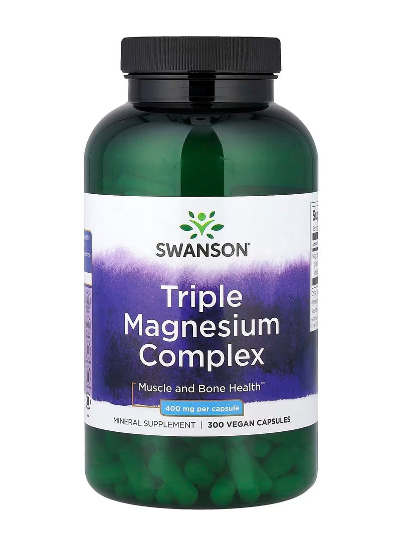 سوانسون مركب المغنيسيوم الثلاثي، 400 ملغ، 300 كبسولة نباتية