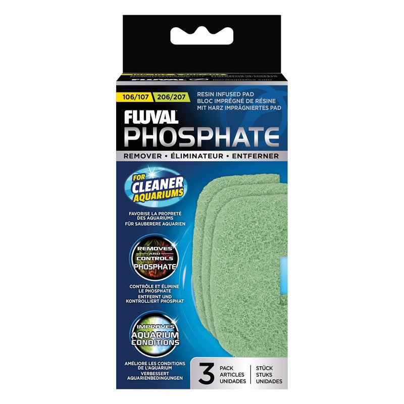 Fluval 107/207 Phosphate Remover Pad, Replacement Aquarium Canister Filter Media, 3-Pack - Image 1
