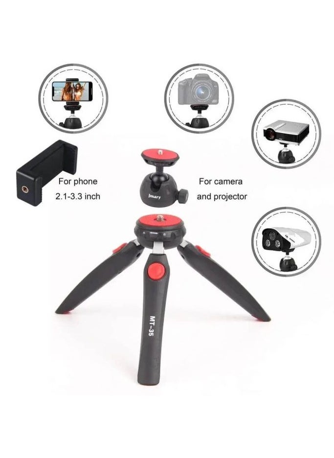 SIDRUM Jmary MT-35 Table Top Mini Portable Tripod Stand: Compact tripod stand for mobile phones and DSLRs, with extendable legs. - pzsku/ZACA1C1B62E051C24D9A0Z/45/_/1711633137/7015ed94-99d7-48ba-97c3-349f11edf3ac