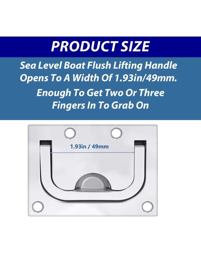 Pyntrax 316 Stainless Steel Boat Flush Hatch Pull, Recessed Door Pull Handle with Mount Screws for Boat Deck Hatch Handle and Home Furniture Cabinet Recessed Handle (2 Pack) - Image 3