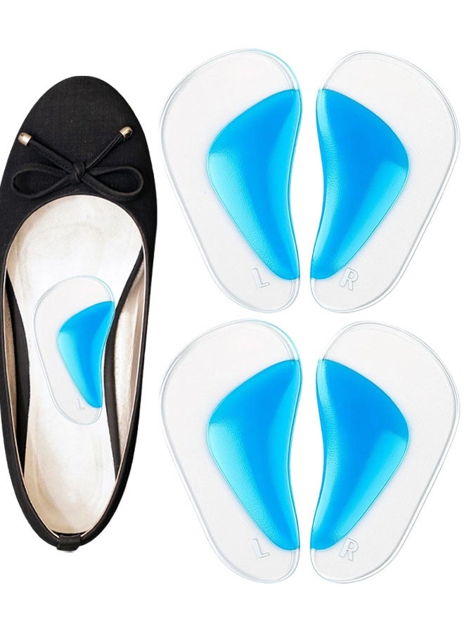 زوجان من النعال الداخلية الداعمة لقوس القدم المصنوعة من الجل، نعال سيليكونية داعمة لقوس القدم المسطحة والتهاب اللفافة الأخمصية، حشوات جل داعمة لقوس القدم، وسادات داعمة للكعب العالي للنساء والرجال - Image 1