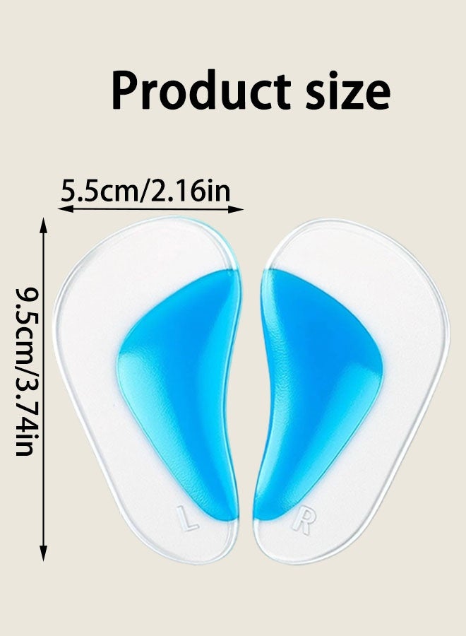 زوجان من النعال الداخلية الداعمة لقوس القدم المصنوعة من الجل، نعال سيليكونية داعمة لقوس القدم المسطحة والتهاب اللفافة الأخمصية، حشوات جل داعمة لقوس القدم، وسادات داعمة للكعب العالي للنساء والرجال - Image 2