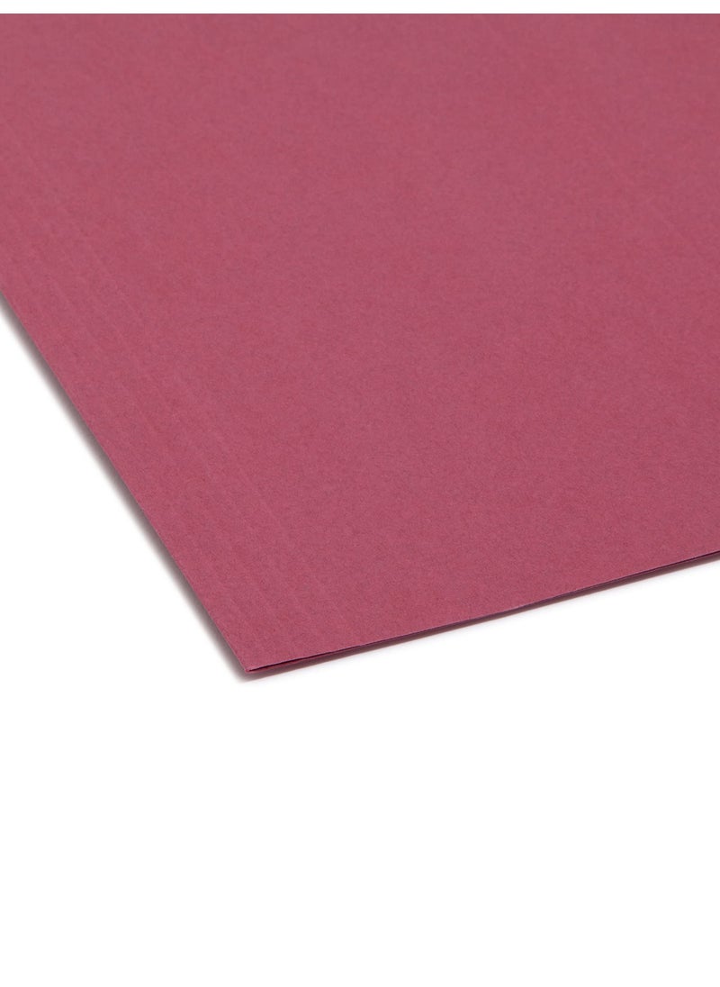 Smead Smead Colored Hanging File Folder with Tab, 1/5-Cut Adjustable Tab, Letter Size, Maroon, 25 per Box (64073) (Pack of 1)  - Image 4