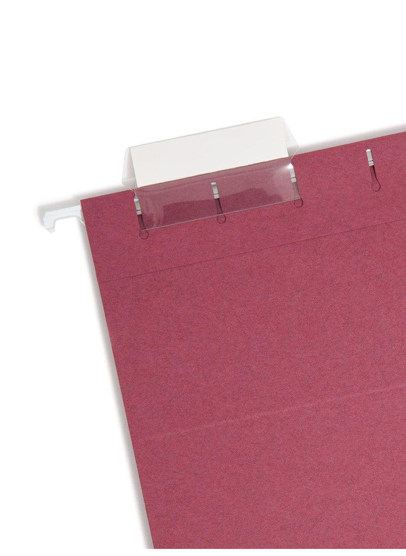 Smead Smead Colored Hanging File Folder with Tab, 1/5-Cut Adjustable Tab, Letter Size, Maroon, 25 per Box (64073) (Pack of 1)  - Image 2