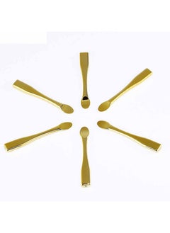 Luzen 12Pcs Plated Plastic Cosmetic Skincare Spoons Spatula Reusable Mini Mask Facial Cream Sampling Mixing Scoop Makeup Spoon Applicator Beauty Tool For Professional Salon Home Use Gold  - Image 2