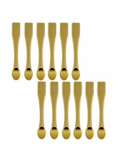 Luzen 12Pcs Plated Plastic Cosmetic Skincare Spoons Spatula Reusable Mini Mask Facial Cream Sampling Mixing Scoop Makeup Spoon Applicator Beauty Tool For Professional Salon Home Use Gold  - Image 1