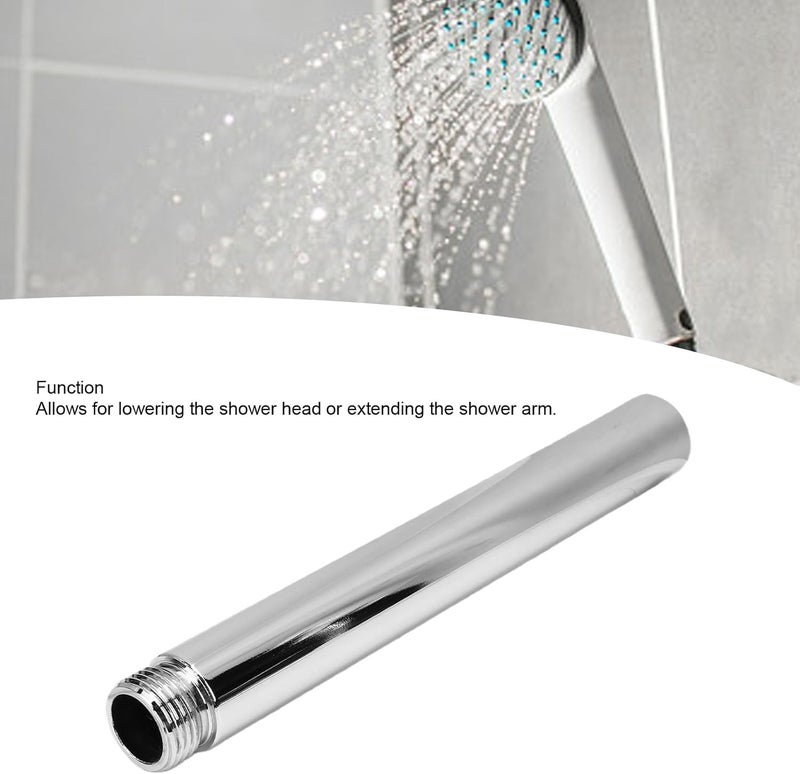 ZJchao 6 Inch Stainless Steel Shower Head Extension Arm, G1 2 Universal Connector, Adjustable Shower Head Extender Pipe with Extra Seal Washer, Easy Install for Standard Fixed (brass) - Image 3