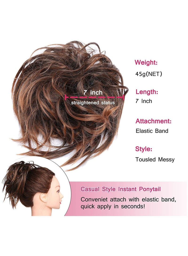Estelle Eestelle Messy Cocktail Bun Hair Piece Hair Tousled updo hair Extensions Hairpiece Synthetic Hair Extensions Scrunchies Hairpiece for Women(#6) - Image 5