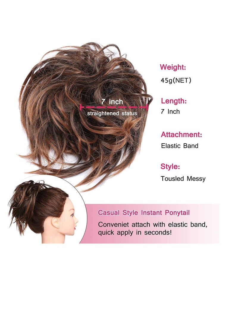 Estelle Eestelle Messy Cocktail Bun Hair Piece Hair Tousled updo hair Extensions Hairpiece Synthetic Hair Extensions Scrunchies Hairpiece for Women(#6) - Image 3