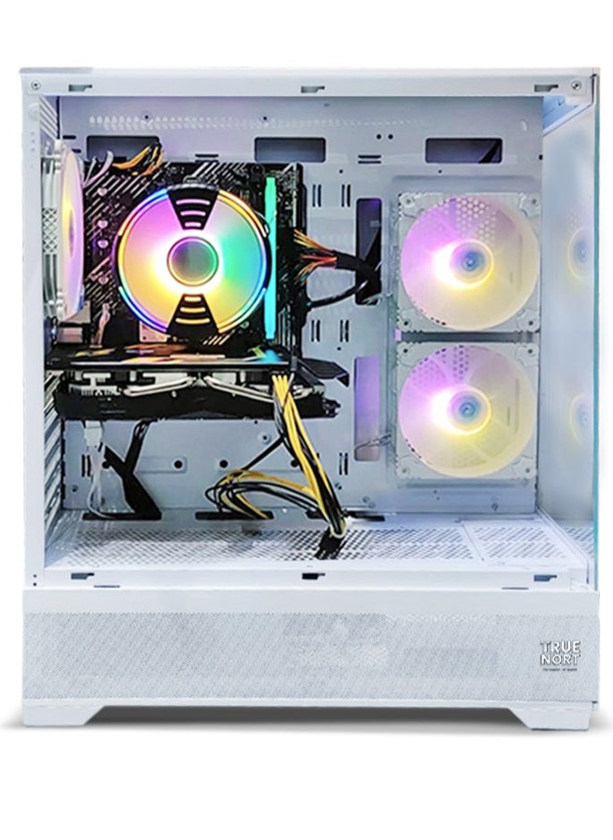 Truenort Gaming PC, Intel Core i5-12400F, RX 580, 16GB RAM, 1TB SSD,Air Cooler 120mm, 650W PSU,Window 11 Pro, White Case  - Image 2