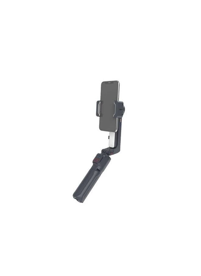 porodo - 2-Axis Smartphone Gimbal Stabilizer with Tripod, Rotatable Control, FPV Mode, LED Light, 6 Hour Battery, Black - Image 1