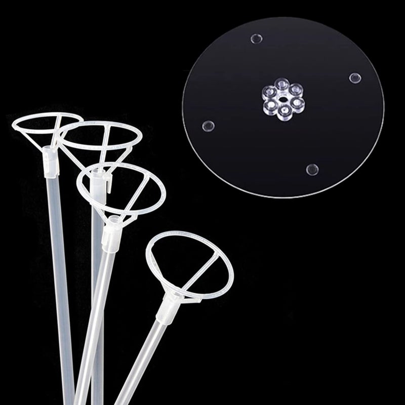 Efay Balloon Sticks with Base, 10 Pack 17"Tall Clear Balloon Stick Stands Holder for Table Top Centerpieces for 10 to 24 inch Balloons Banquet Decor for Birthday /Wedding / Thanksgiving /Bridal Shower Party - Image 3