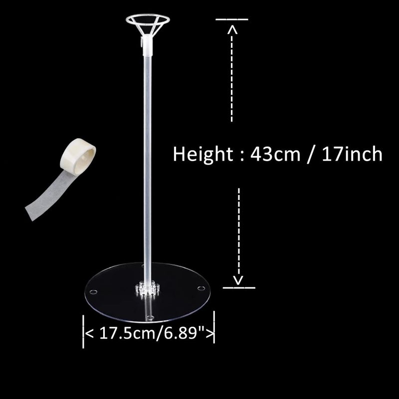 Efay Balloon Sticks with Base, 10 Pack 17"Tall Clear Balloon Stick Stands Holder for Table Top Centerpieces for 10 to 24 inch Balloons Banquet Decor for Birthday /Wedding / Thanksgiving /Bridal Shower Party - Image 2