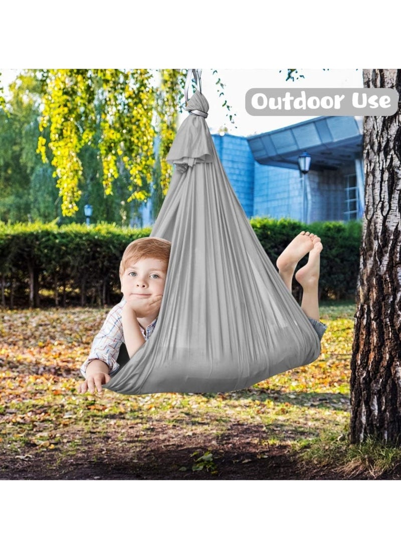 Generic Kids Indoor Sensory Swing (Hardware Included), Provides Calmness and Relaxation for Children with Special Needs, Sensory Swing Indoor Kids Adjustable Hammock Great for ADHD, Autism, Indoor Therapeutic Swing - Gray  - Image 5
