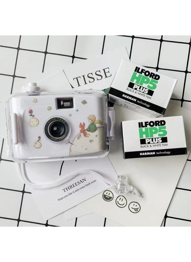 Generic PRAIRE CAMERA STUDENT FOOT CAMERA FEMALE BIRTHDAY Couple Film Photographable Children Waterproof Camera-Body Color:Prince And Rose Style-single Camera + 24 Colors  - Image 1