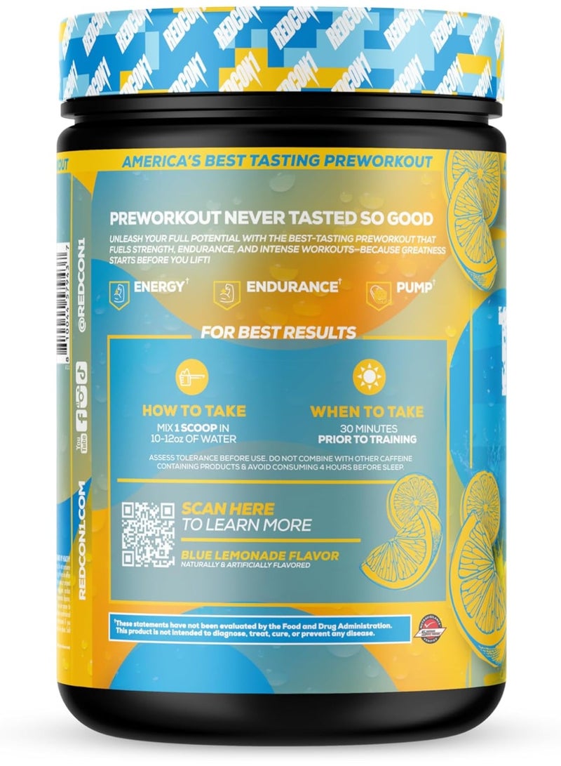 REDCON1 Total War Reloaded Pre Workout Powder, Icey Blue Lemonade - Creatine, Beta Alanine + L-Citrulline Malate Keto Friendly for Men & Women with 350mg of Caffeine - Fast Acting (30 Servings) - Image 4