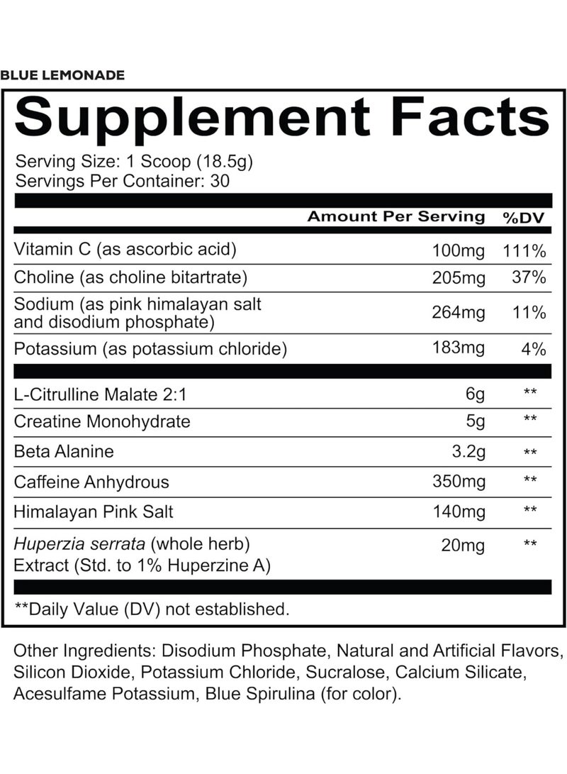 REDCON1 Total War Reloaded Pre Workout Powder, Icey Blue Lemonade - Creatine, Beta Alanine + L-Citrulline Malate Keto Friendly for Men & Women with 350mg of Caffeine - Fast Acting (30 Servings) - Image 2