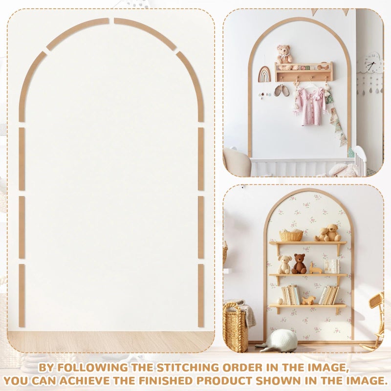 Novabright Unfinished Arch Decorative Wood Trim Pre-Cut Wood Molding Cute DIY Moulding Trim Decorative Wainscoting Panel for Home Wall Cabinet Shelf Window Door, 60 x 36 Inch - Image 3