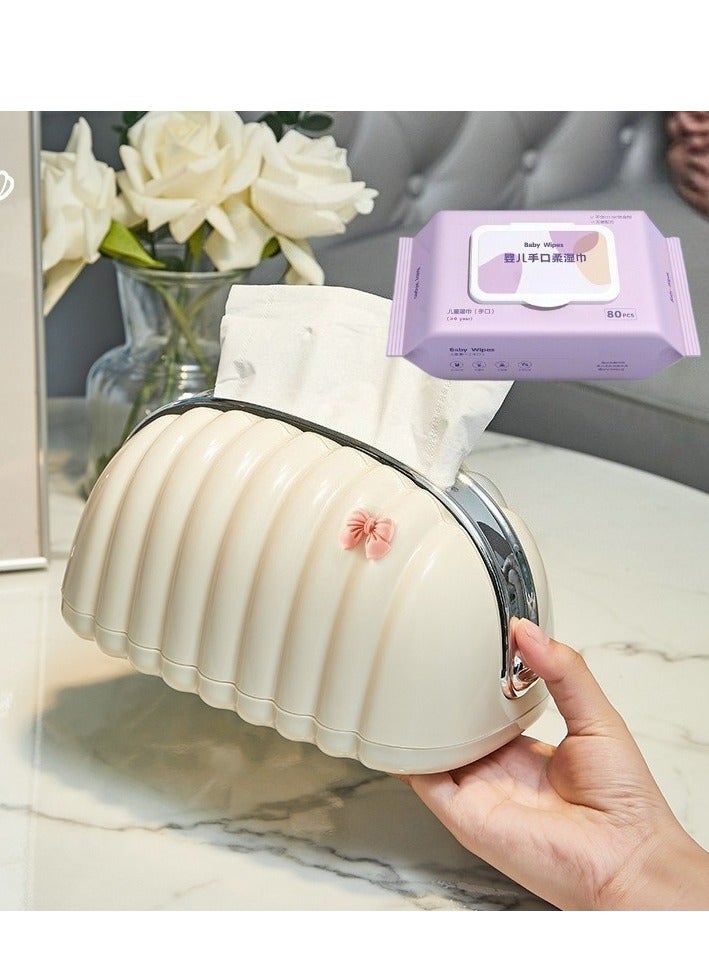Buy Dustproof Tissue Box Get 80pcs Free Wipes - Jumbo Office Organizer with Thick Pearl Texture Wet Wipes｜Must Have for AC Rooms