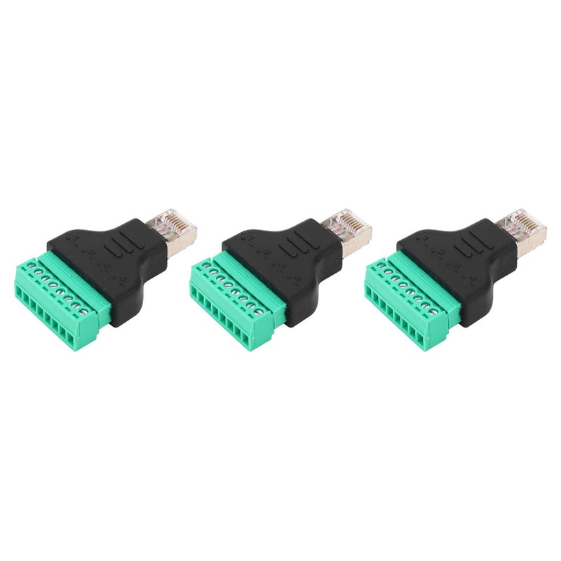 3Pcs RJ45 Screw Terminal Adapter RJ45 Female Thread to 8 Pin Network Connector Welding Free - Image 1