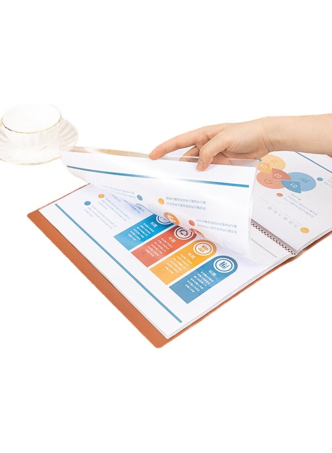 Tianse A4/100-Page Large Capacity Document Folder With Insert Pages, Thickened With Cover, Loose-Leaf Organizer, File Box, Exam Paper Storage Loose-Leaf Folder, Ts-20010, Deep Blue - Image 2