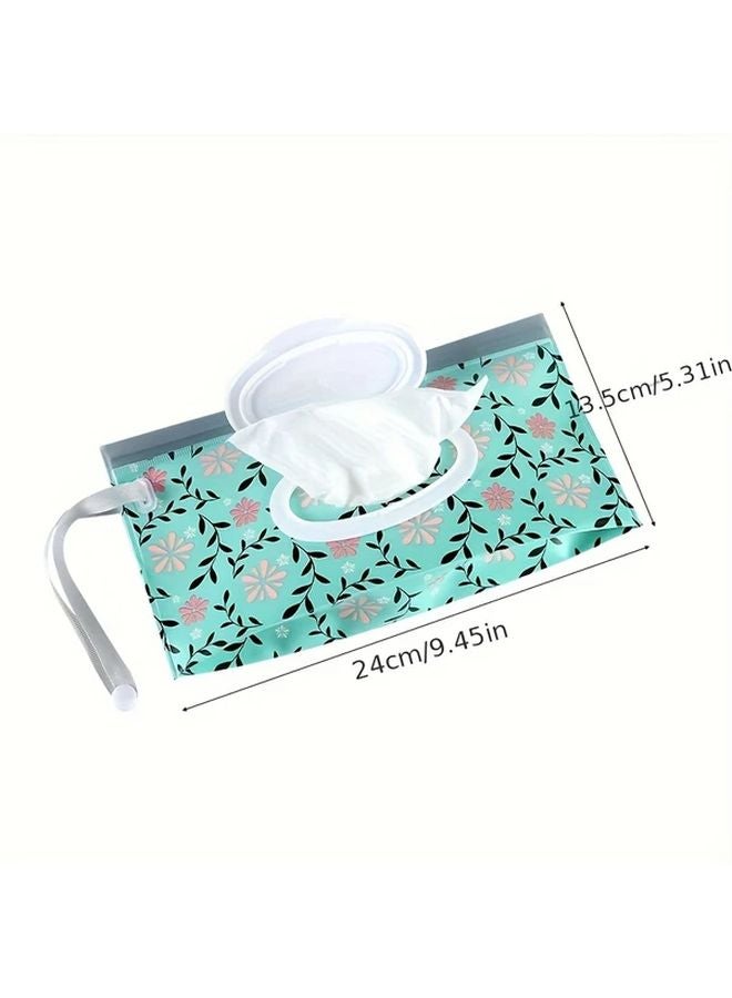 Purple Leaf EVA Wet Wipes Bag Reusable Wipe Holder Cute Cartoon Design For Daily Use Diaper Changing - Image 3