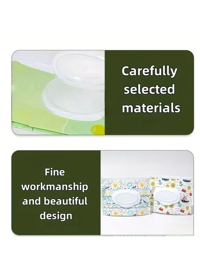 Purple Leaf EVA Wet Wipes Bag Reusable Wipe Holder Cute Cartoon Design For Daily Use Diaper Changing - Image 5