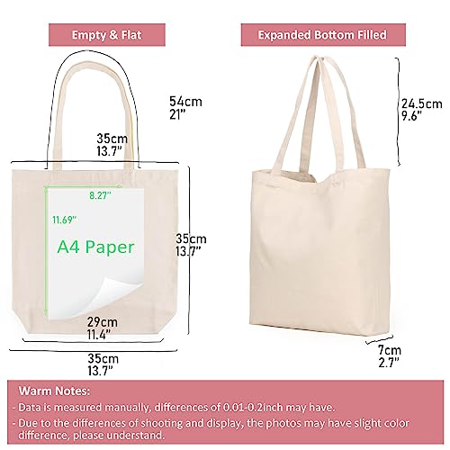 Koolmox 6-PACK 22x16x7.8'' Extra Large Canvas Tote Bags Bulk 12Oz Thick Heavy Duty Reinforced Handles, Blank Black Canvas Grocery Bag Multi Purpose Tote Travel Beach Tote bag Shopping Bags - Image 5