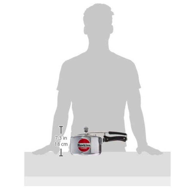 Classic 3L Wide Aluminium Inner Lid Pressure Cooker (Silver) - Image 3