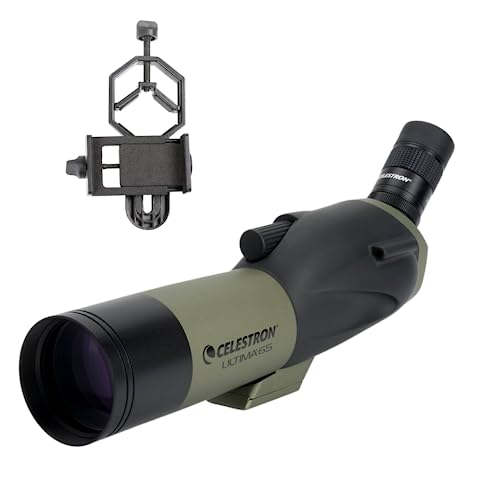 Celestron Ultima 65mm Angled Spotting Scope with 18-55x Zoom Eyepiece and Smartphone Adapter for Target Shooting Hunting Bird Watching Wildlife Astronomy Scenery - Image 1