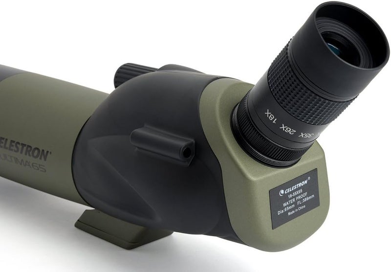 Celestron Ultima 65mm Angled Spotting Scope with 18-55x Zoom Eyepiece and Smartphone Adapter for Target Shooting Hunting Bird Watching Wildlife Astronomy Scenery - Image 3