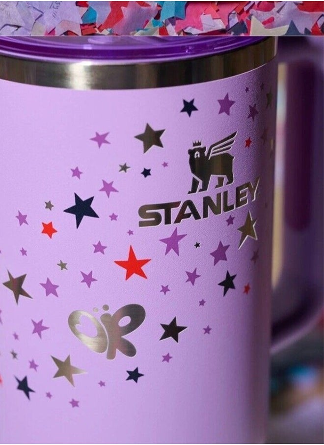 Stanley 40oz Stanley Quencher H2.0 FlowState Tumbler with Lid and Straw Stainless Steel Vacuum Insulated Travel Cup for Water Iced Tea Coffee Smoothies and More – Cream Purple - Image 5