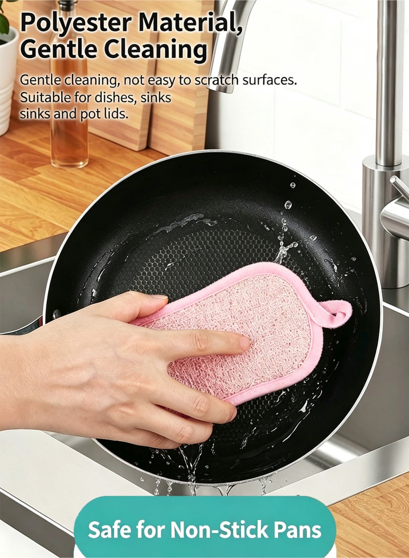 LuckSa Dish Sponge 12 Pack, Microfiber Kitchen Sponges for Cleaning, Non Scratch Microfiber Sponges for Washing Dishes, Double-Sided Scrub Sponge for Pots, Pans, Glass (6 Colors) - Image 4