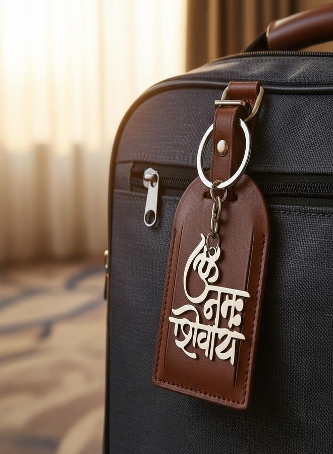 The Men Gift Om Namah Shivay Stainless Steel Keychain|Lord Shiva Mantra Design Metal Key Ring|Hindu Religious Spiritual Keychain for Bike, Car & Home BLSkey20251081 - Image 4