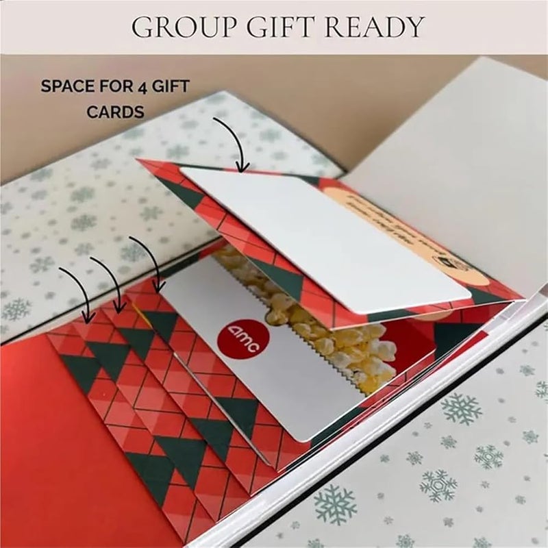 بطاقة هدايا عيد الميلاد يدوية الصنع باللون الرمادي على شكل شلال، كتيب مكون من 6 قطع، بطاقة رأس السنة الجديدة - Image 3