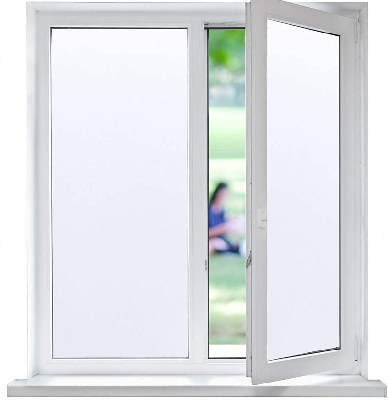 Sun Bird Privacy Static Cling Adhesive Window Film,Frosted Glass Sticker for Bathroom II Kitchen II Home Etched Glass Vinyl Film (20x192_Inch) - Image 1