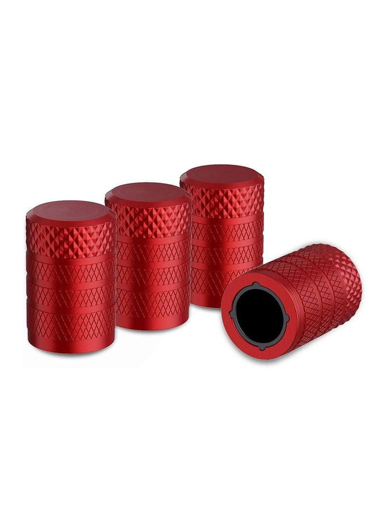 CKAuto CKAuto Tire Valve Stem Caps, Red, 4 pcs/Pack, Anodized Aluminum Tire Valve Cap Set, Corrosion Resistant, Universal Stem Covers for Trucks Motorcycles and Bikes  - Image 1