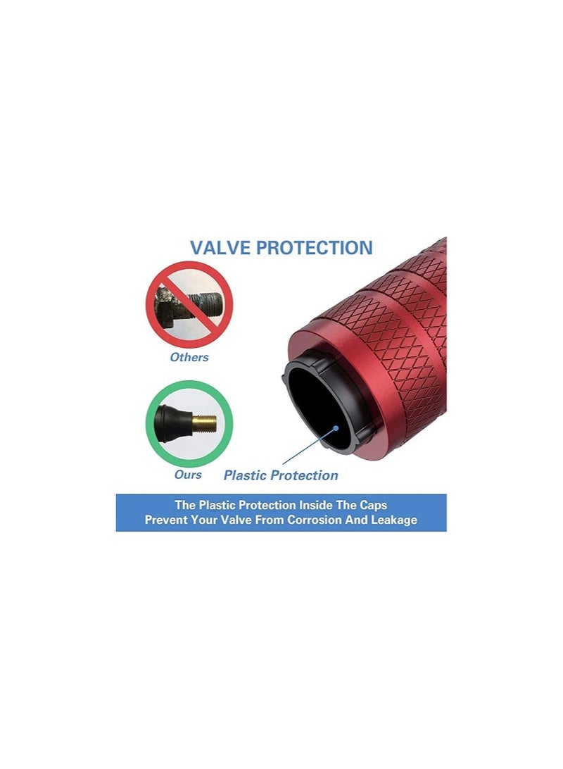 CKAuto CKAuto Tire Valve Stem Caps, Red, 4 pcs/Pack, Anodized Aluminum Tire Valve Cap Set, Corrosion Resistant, Universal Stem Covers for Trucks Motorcycles and Bikes  - Image 2