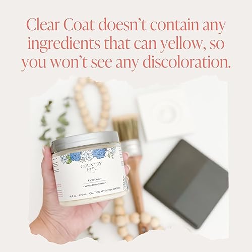 Country Chic Paint Clear Coat Pint (16oz) - Eco-Friendly Clear Satin Sheen Top Coat for Chalk Style Wood Furniture Paint, Non-Yellowing Waterproof Finish, Easy Application - Image 5