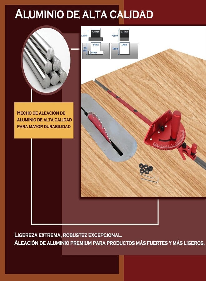 Fockety Precision Miter for Table Saw, Standard Slot 3/4x 3/8, Table Saw Miter Fence System Includes Aluminum Miter Fence, Repetitive Cut Flip Stop for Woodworking Tools - Image 5