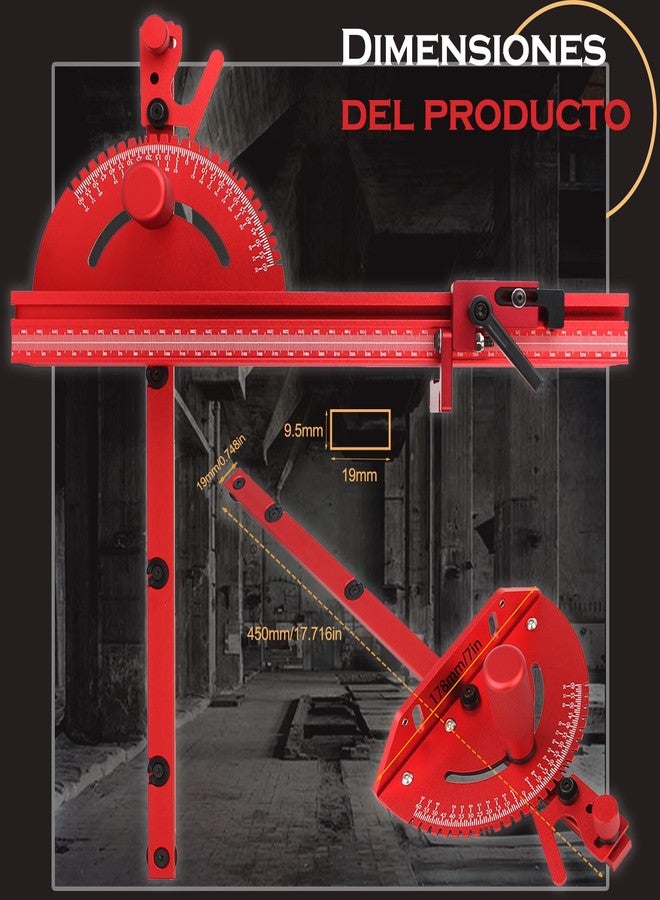 Fockety Precision Miter for Table Saw, Standard Slot 3/4x 3/8, Table Saw Miter Fence System Includes Aluminum Miter Fence, Repetitive Cut Flip Stop for Woodworking Tools - Image 4