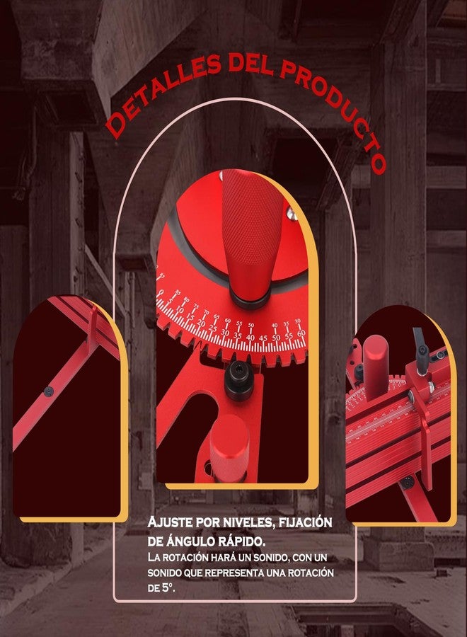 Fockety Precision Miter for Table Saw, Standard Slot 3/4x 3/8, Table Saw Miter Fence System Includes Aluminum Miter Fence, Repetitive Cut Flip Stop for Woodworking Tools - Image 3