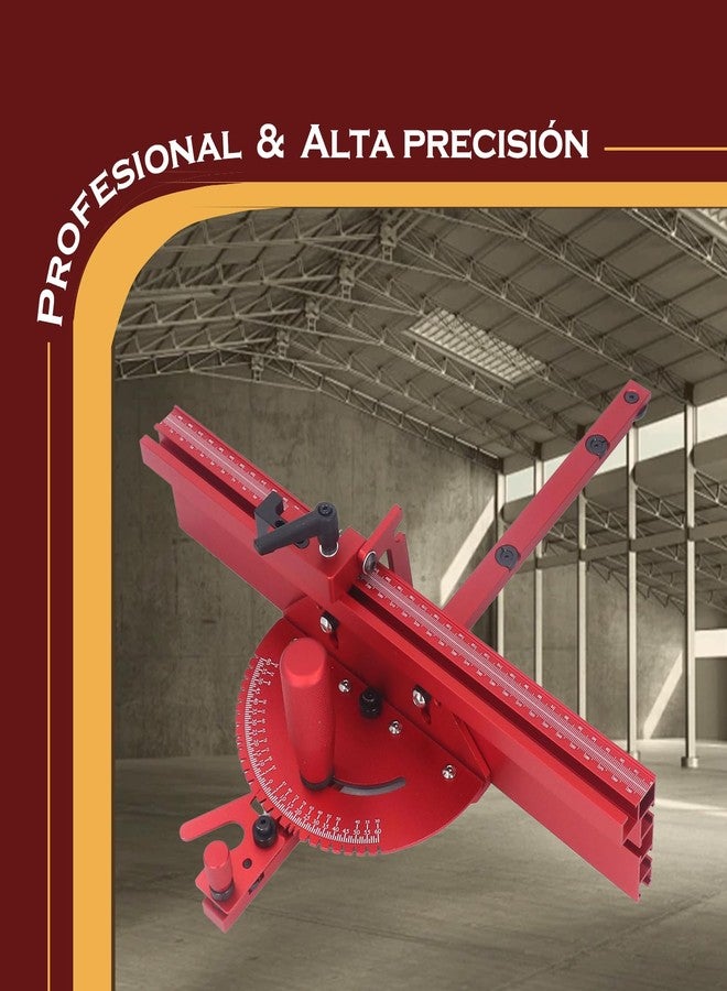 Fockety Precision Miter for Table Saw, Standard Slot 3/4x 3/8, Table Saw Miter Fence System Includes Aluminum Miter Fence, Repetitive Cut Flip Stop for Woodworking Tools - Image 2