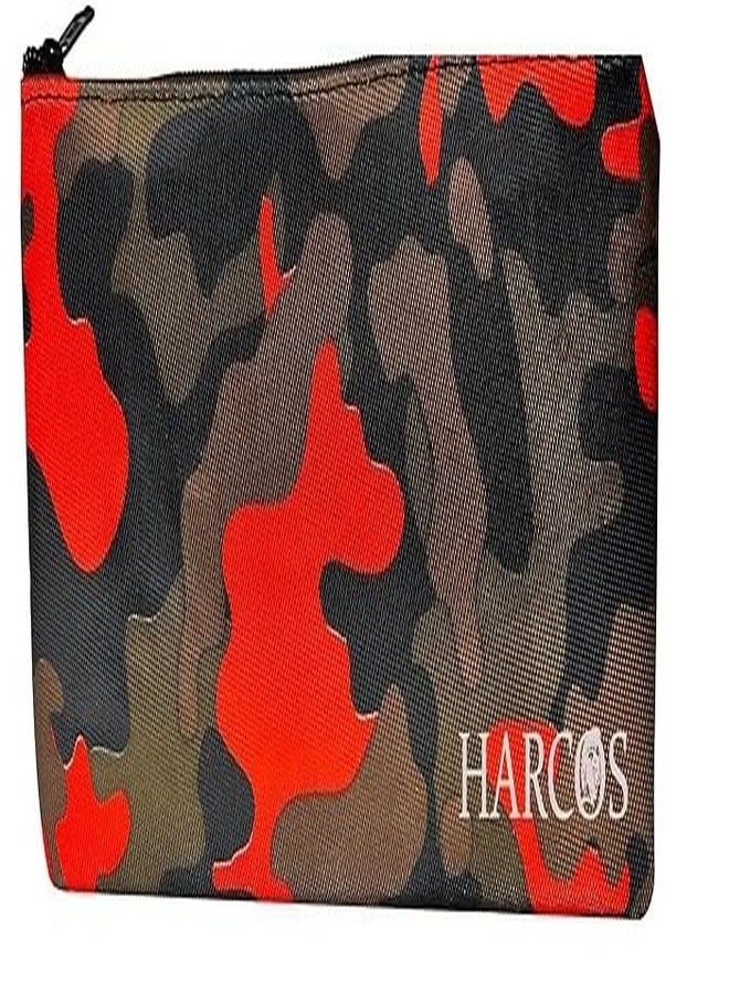 Harcos Pencil Case Pencil Pouch Pencil Bag Leather Pen Case Small Zipper Pouch for Pencils, Pens, Markers, Makeups, Change, Coins - (Camo-Orange) - Image 1