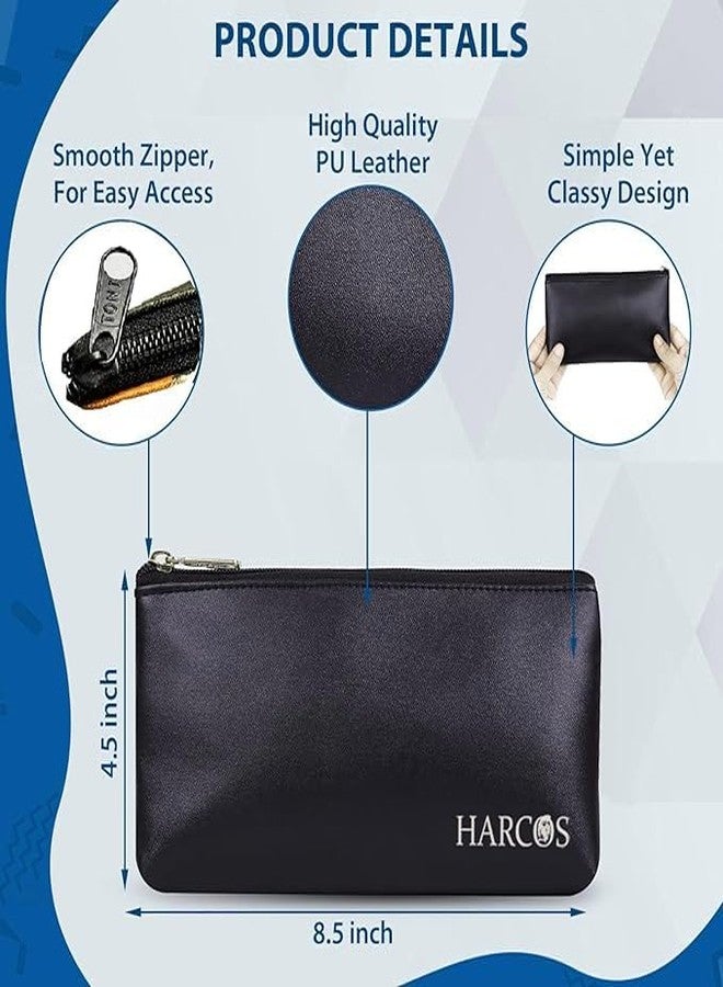 Harcos Pencil Case Pencil Pouch Pencil Bag Leather Pen Case Small Zipper Pouch for Pencils, Pens, Markers, Makeups, Change, Coins - (Camo-Orange) - Image 4
