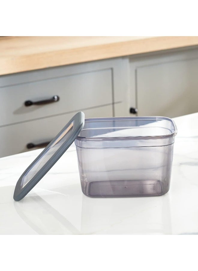 فولي لايف حاوية تخزين عميقة من فولي لايف، سعة ٢.٣ لتر، رمادية شفافة | منظم مطبخ بلاستيكي متين - Image 2