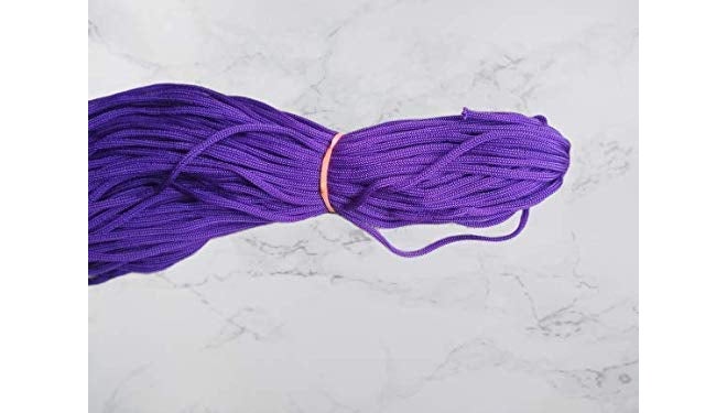 , Nylon Knot Macrame Beading Braided 3 mm Thread 50 Meter Cord Rope (Purple)