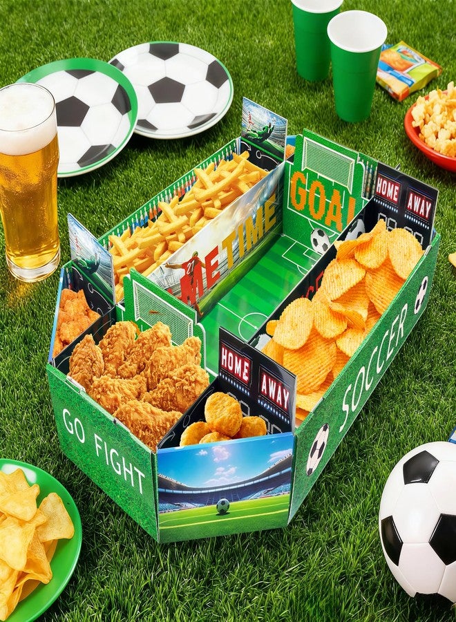 EHZYP Soccer Party Food Tray - Soccer Party Plates Tailgate, Game Day Supplies Kit with Large Snack Tray,Soccer Theme Party Decorations, for Birthday & Tailgate - Image 2